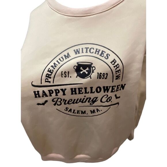 SHEIN Happy Helloween Crewneck Cream Colored Sweatshirt Size 2XL-NWOT - Picture 5 of 8